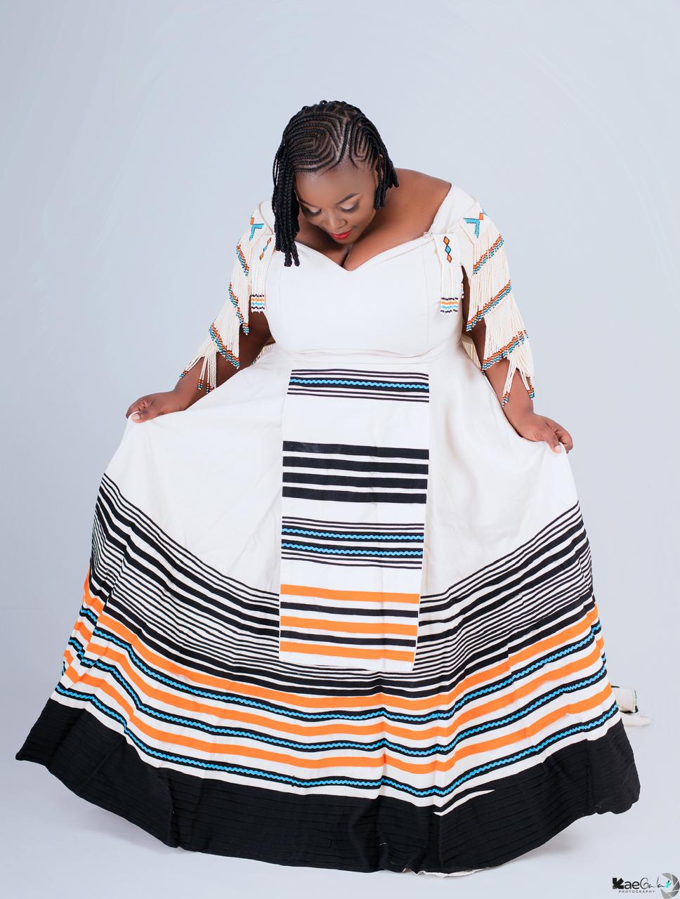 Ivory Fringe Gown